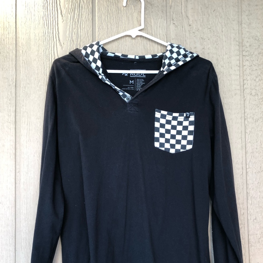 Long hoody sleeved checker
